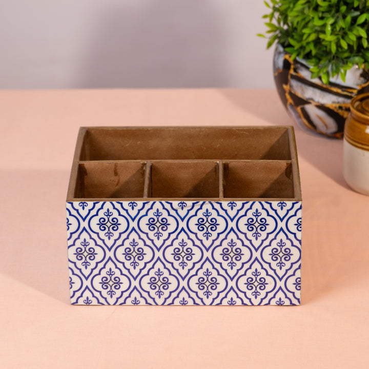 Amimashop® Wooden Utensil Holder - Kitchen Countertop Organizer for Spoons & Cutlery with 6 Slots