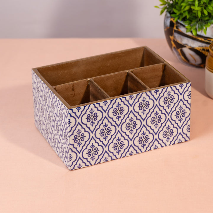 Amimashop® Wooden Utensil Holder - Kitchen Countertop Organizer for Spoons & Cutlery with 6 Slots