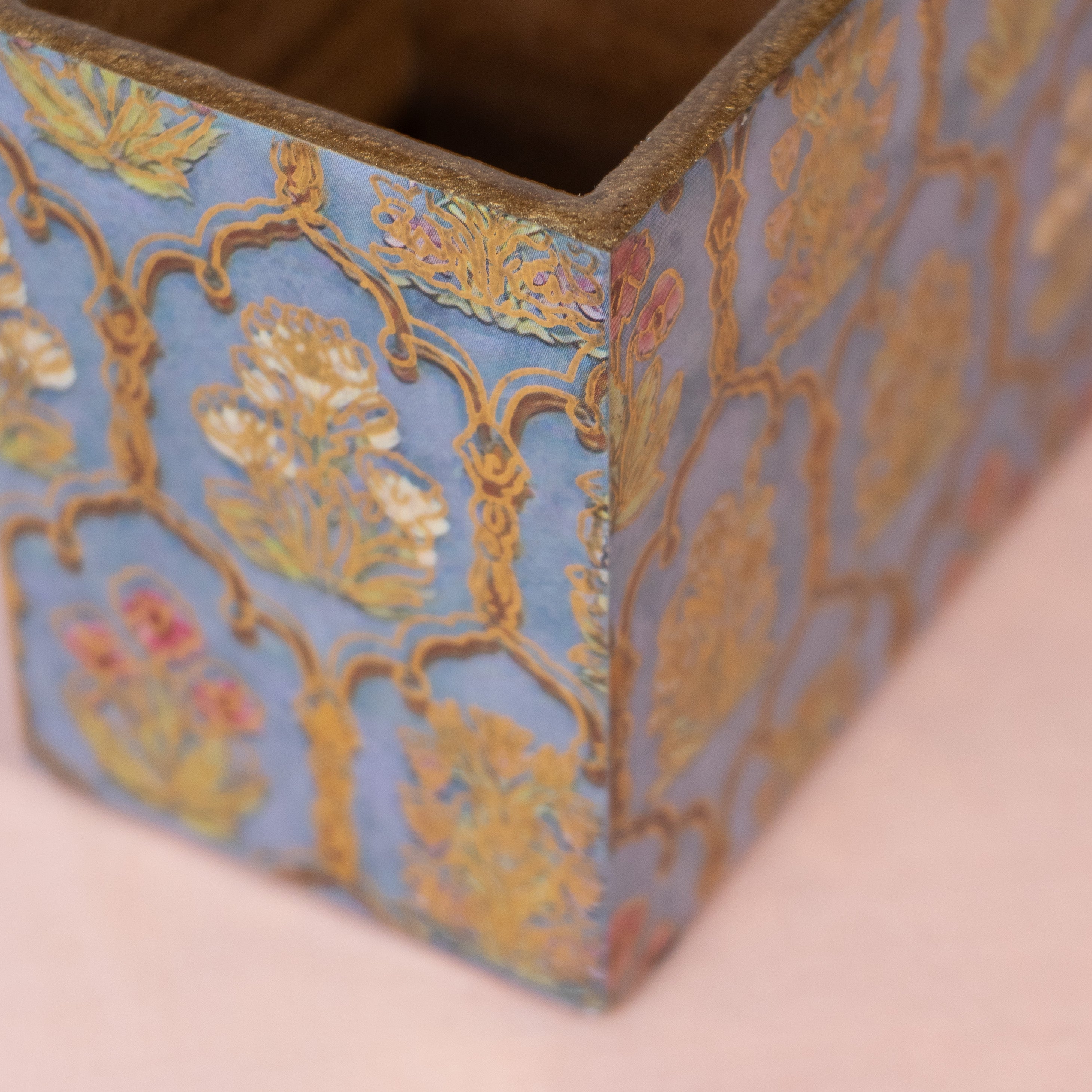 Wooden Cutlery Holder with 2 Sections – GREEN Flower Design Spoon Stand for Kitchen & Dining Table Organizer | Multipurpose Wooden Utensil Holder, Chammach Stand & Table Decor (10x16x12 cm) (Copy)