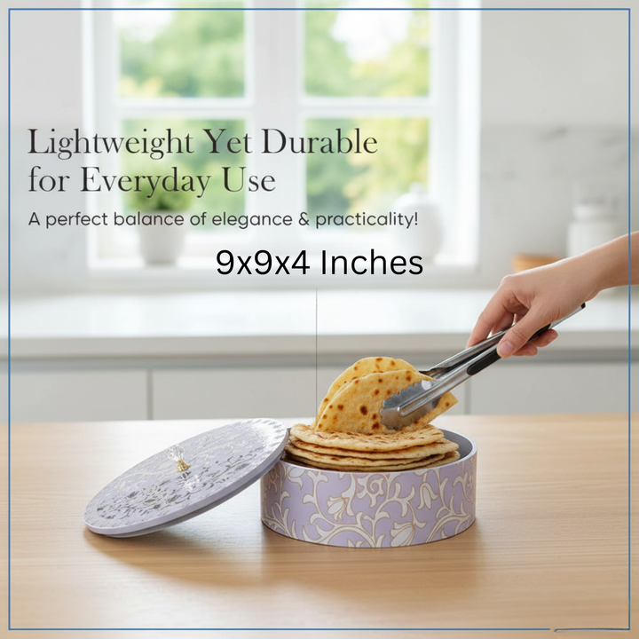 Wooden Casserole Set with Lid (9x9x4 Inches) | Premium Wood Chapati Box for Kitchen & Dining Table | Handmade Hot Casserole Bowl for Roti, Bread & Food Storage