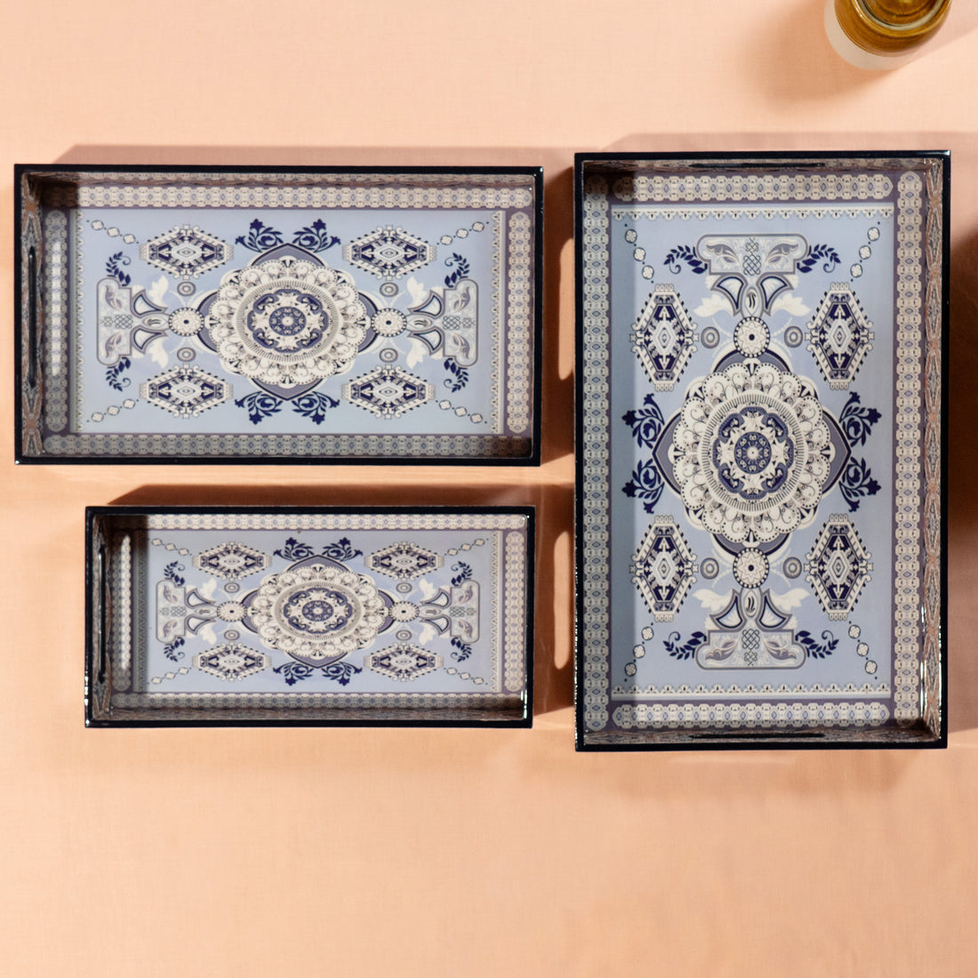 Premium Wooden Tray Set of 3 – Large, Medium & Small Sizes