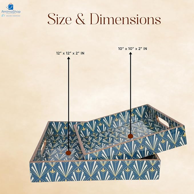 Amimashop®Wooden Serving Trays Set