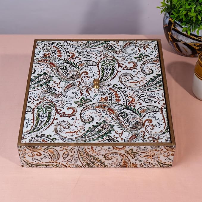 Wooden Handcrafted Spice Box with 6 Containers