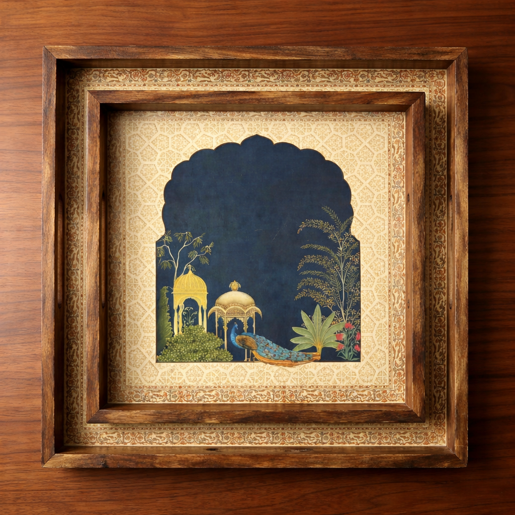 Serving Tray| Set of 2 | Size : 12 x 12 inch & 10 x 10 inch | Square Trays | Wooden Tray for Decoration | Wooden Tray Set for Serving