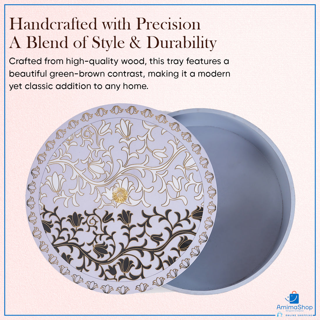 Wooden Casserole Set with Lid (9x9x4 Inches) | Premium Wood Chapati Box for Kitchen & Dining Table | Handmade Hot Casserole Bowl for Roti, Bread & Food Storage