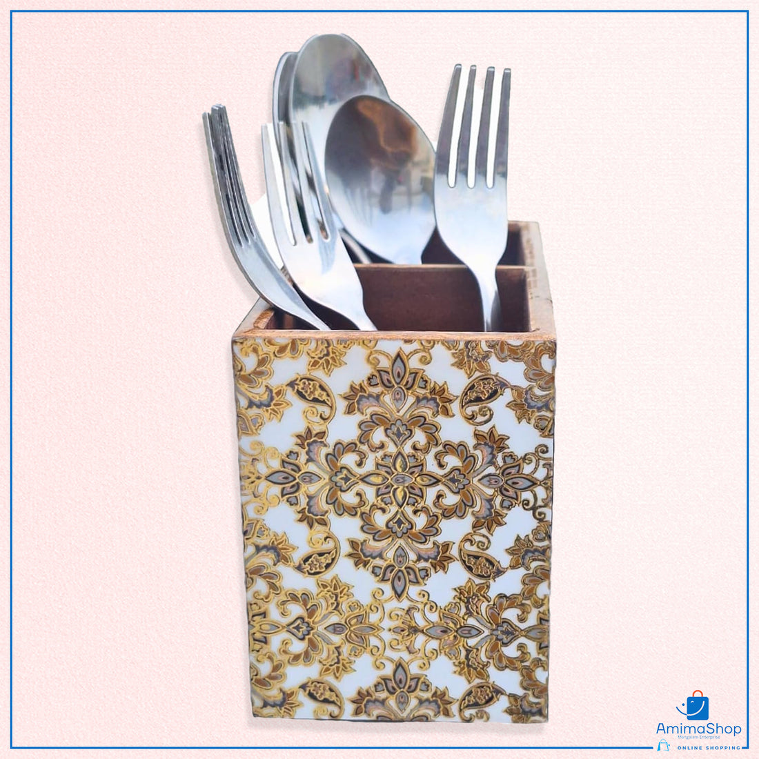 Amimashop® Gold Design Wooden Cutlery