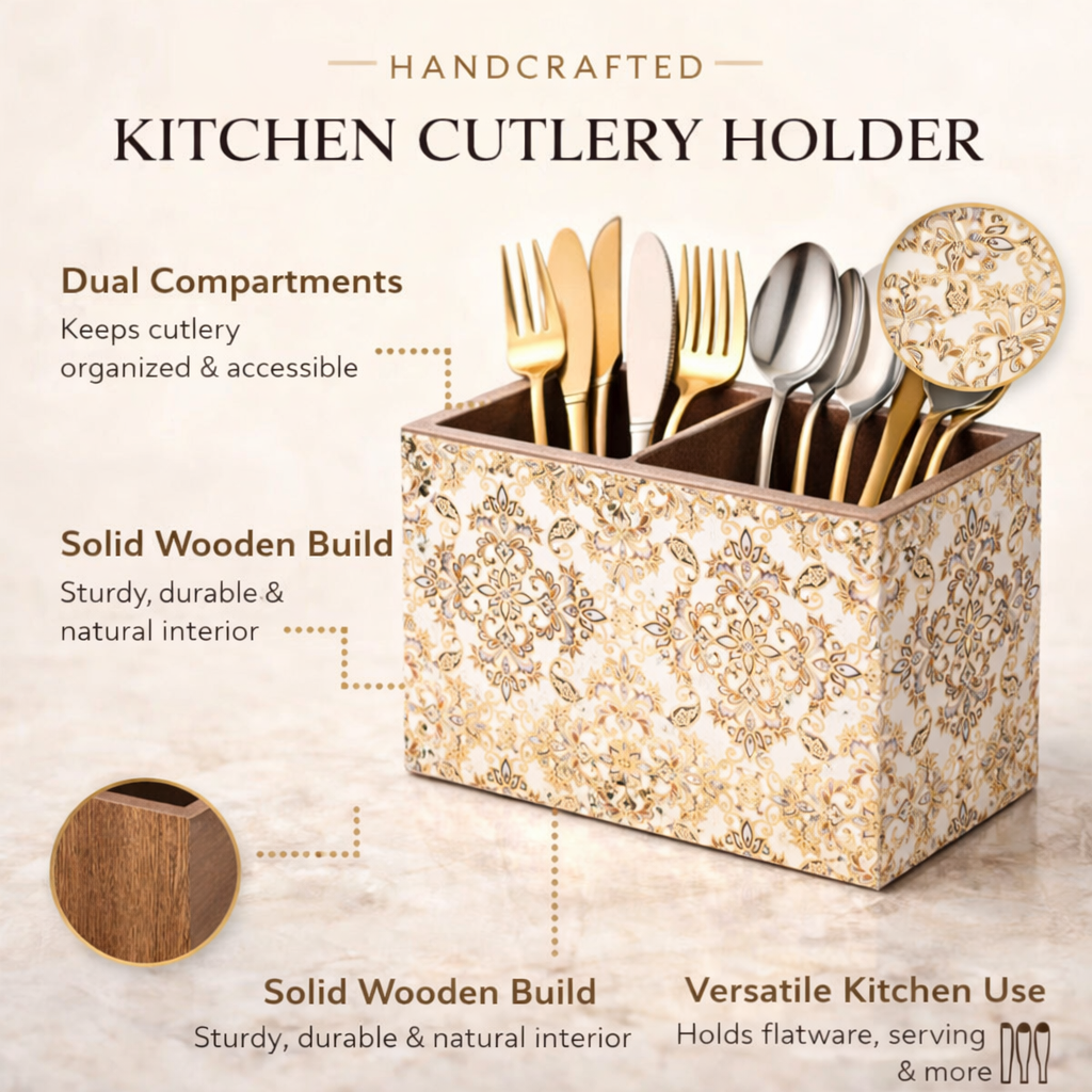 Gold Design Wooden Cutlery
