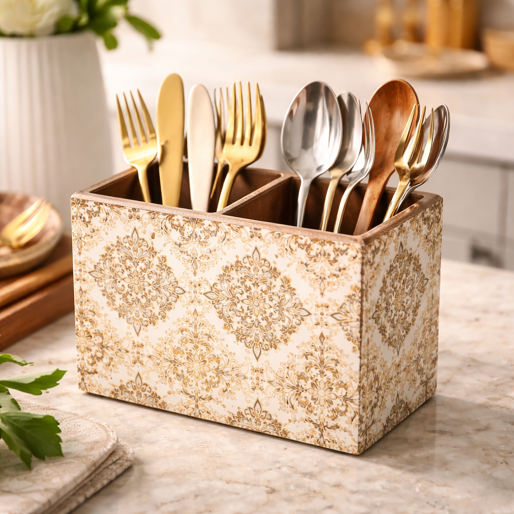 Gold Design Wooden Cutlery