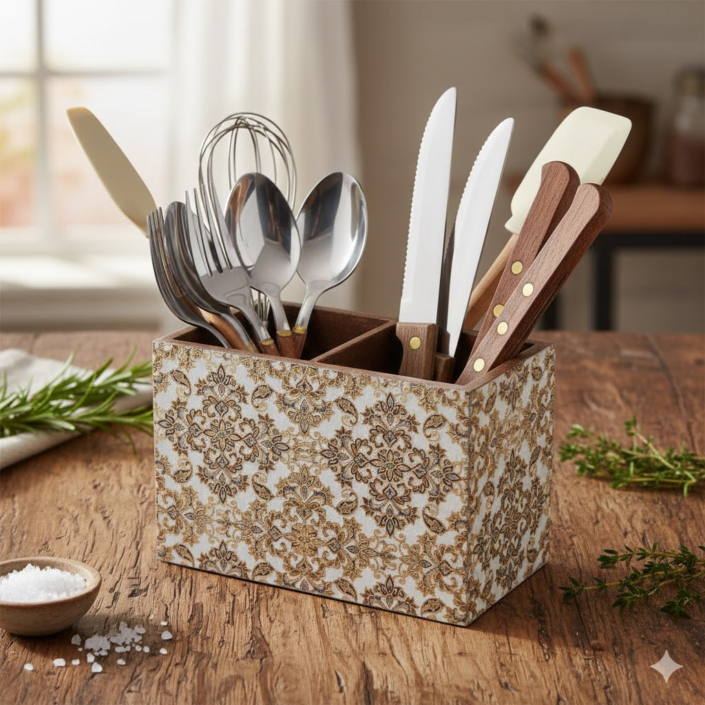 Gold Design Wooden Cutlery