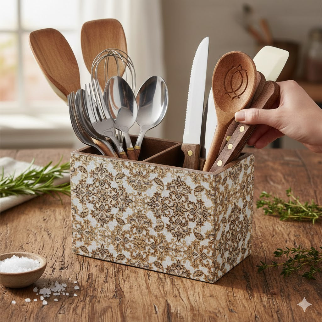 Gold Design Wooden Cutlery