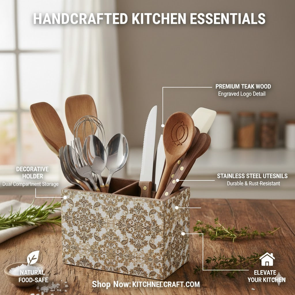 Gold Design Wooden Cutlery