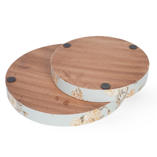 Decorative Round Wooden Tray (Set of 2) - Image 4