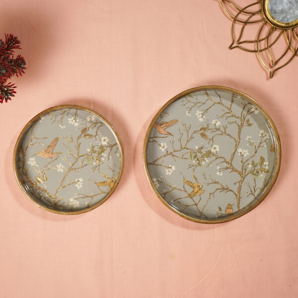 Amimashop Set of 2 Round Wooden Tray – Sizes: 9x9 & 7x7 inches | Round Wooden Tray for Serving for Kitchen Organizer - Image 3